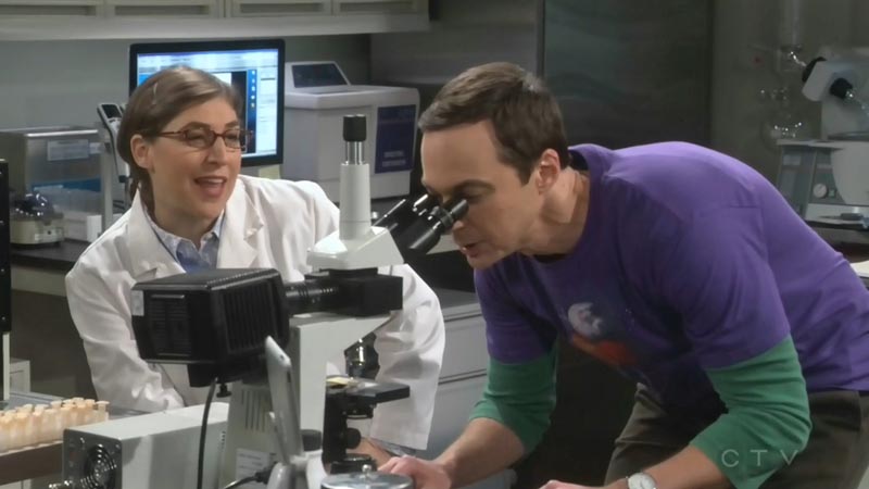 Sheldon: I see quivering black lines. Those must be neurons, oh, they