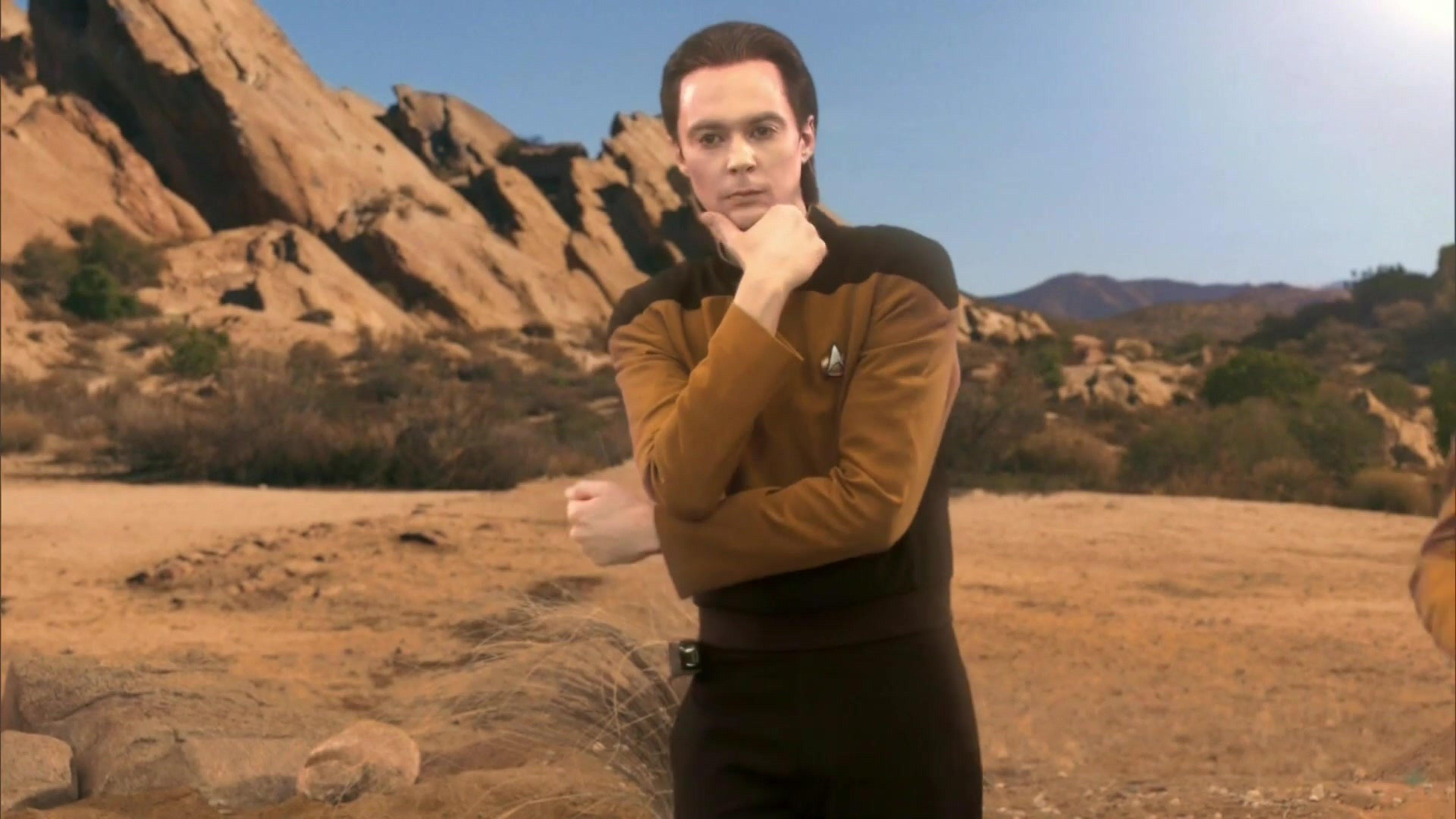 Howard: Sheldon, how is that a fight pose?  Sheldon: Mr. Data