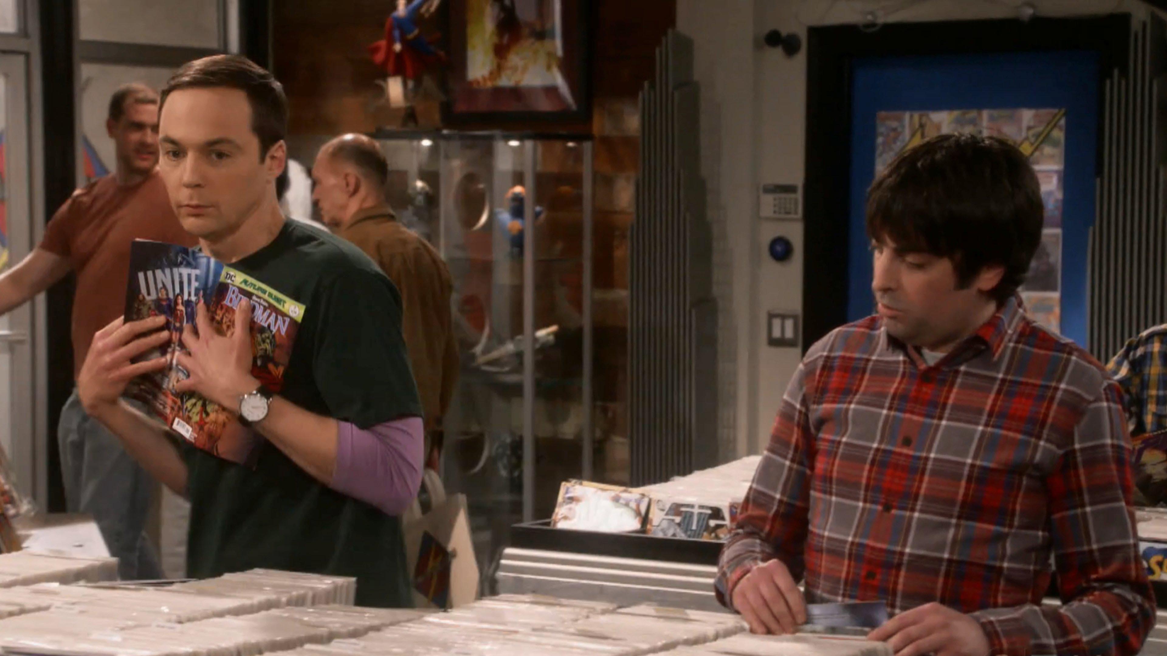 Sheldon: Hey, Howard, did you see that...?  (shrieks)  Howard: I