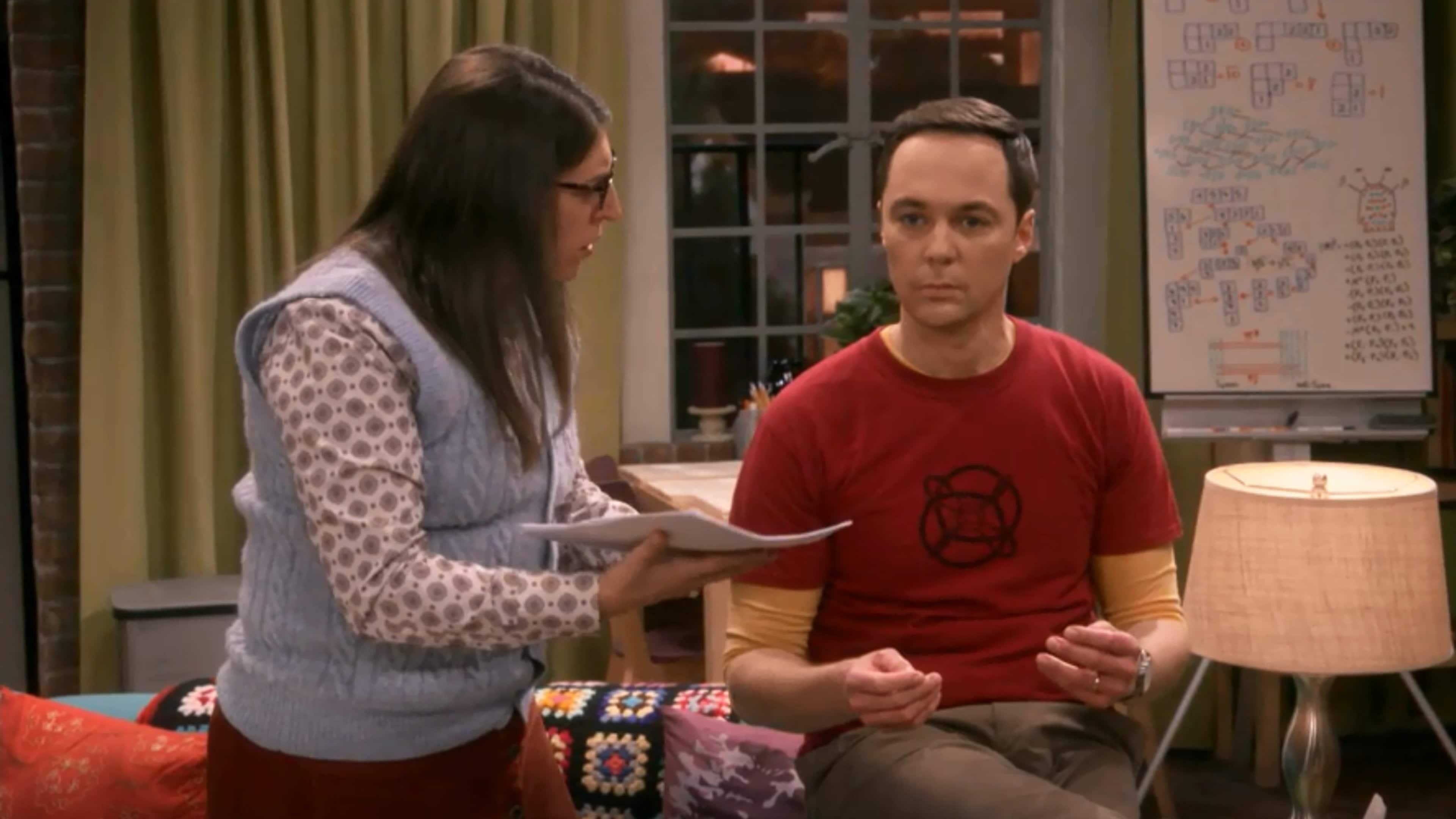 Leonard: We came across a Russian paper that seems to disprove super-asymmetry... ...  Amy: Sheldon, are you all right?