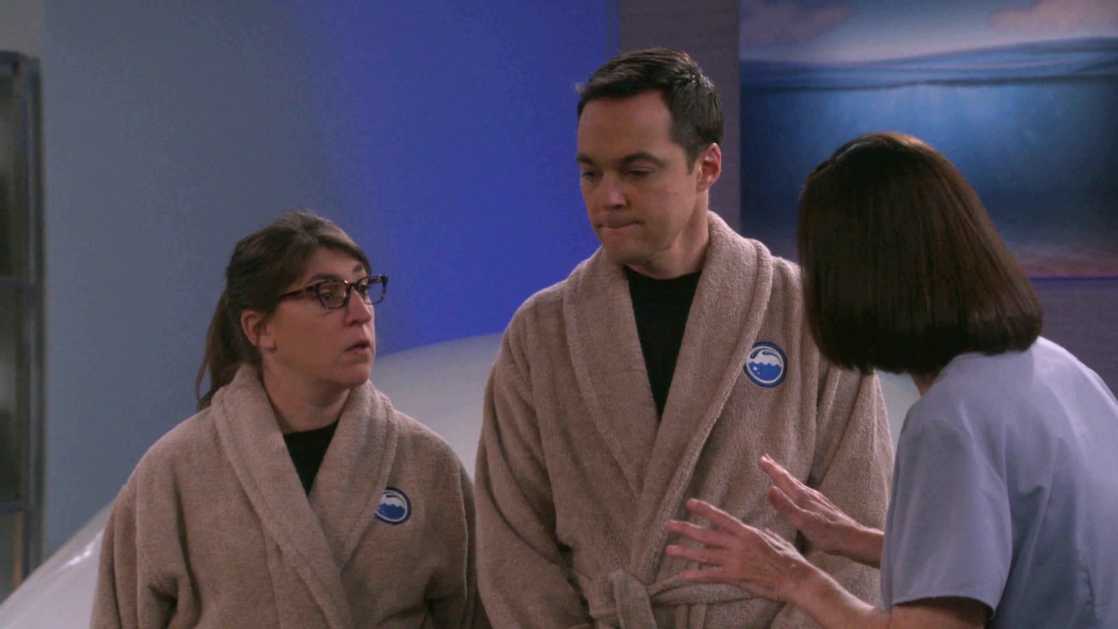 Bebe: If at any time you feel uncomfortable, just press the panic button and say, "Bebe."  Sheldon: (laughs) That